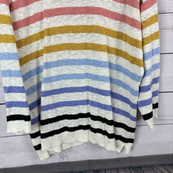 Talbots Sweater Womens 2X Striped Multicolor Knit Pull Over Light Weight Rainbow - Picture 5 of 13